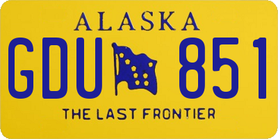 AK license plate GDU851