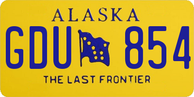 AK license plate GDU854