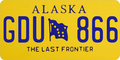 AK license plate GDU866