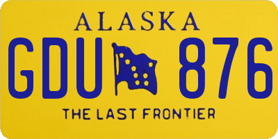 AK license plate GDU876