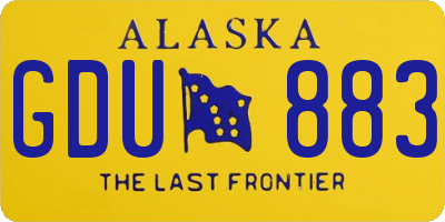 AK license plate GDU883