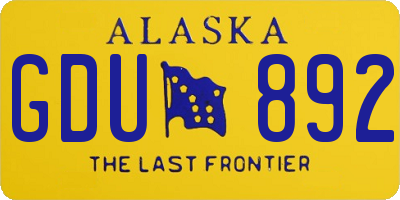 AK license plate GDU892