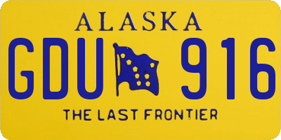 AK license plate GDU916