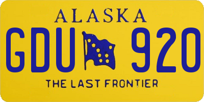AK license plate GDU920