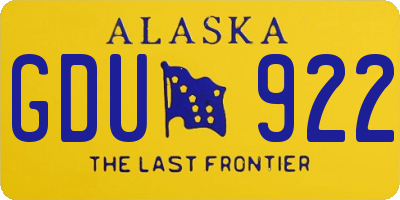 AK license plate GDU922