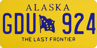 AK license plate GDU924