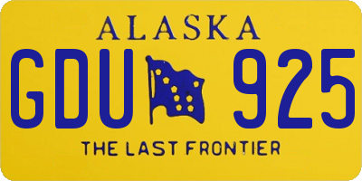 AK license plate GDU925