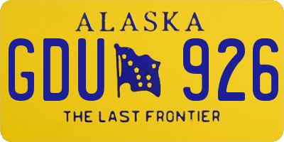 AK license plate GDU926
