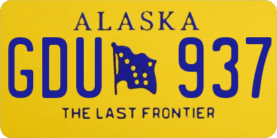 AK license plate GDU937