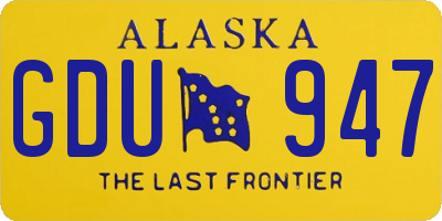 AK license plate GDU947