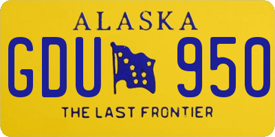 AK license plate GDU950