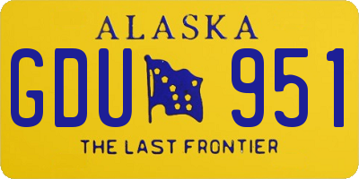 AK license plate GDU951