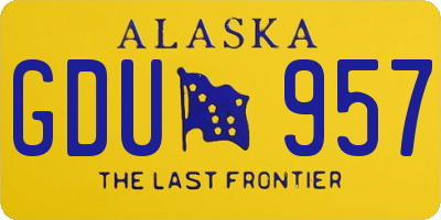 AK license plate GDU957