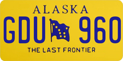 AK license plate GDU960