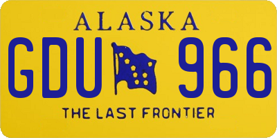 AK license plate GDU966