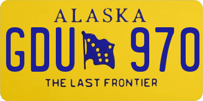 AK license plate GDU970