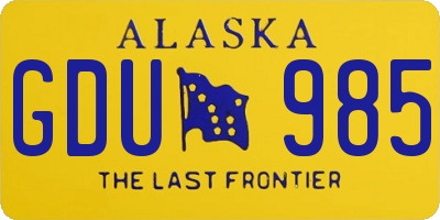 AK license plate GDU985