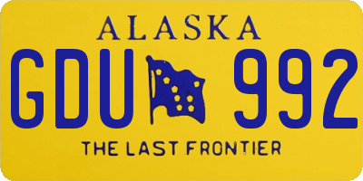 AK license plate GDU992