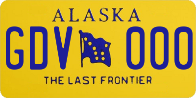 AK license plate GDV000