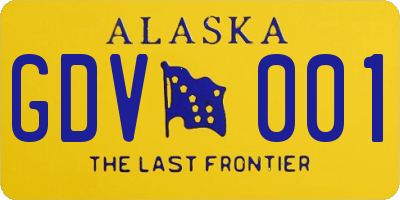 AK license plate GDV001