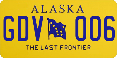 AK license plate GDV006