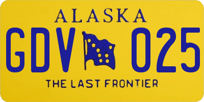 AK license plate GDV025