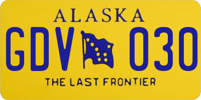 AK license plate GDV030