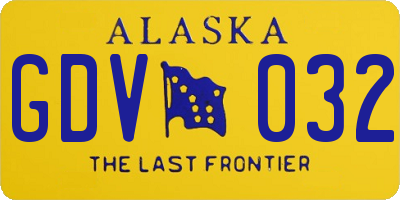 AK license plate GDV032