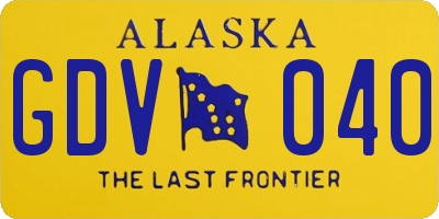 AK license plate GDV040