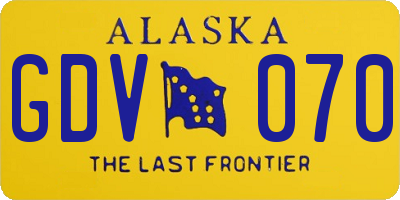 AK license plate GDV070