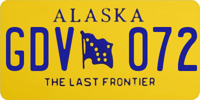 AK license plate GDV072