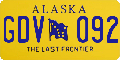 AK license plate GDV092