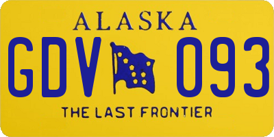 AK license plate GDV093