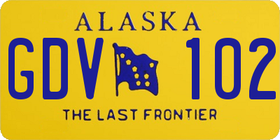 AK license plate GDV102
