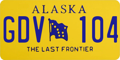 AK license plate GDV104