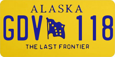 AK license plate GDV118