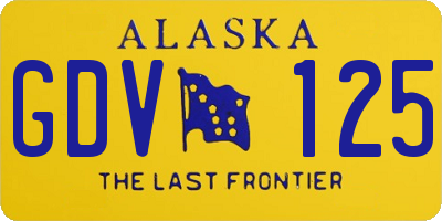 AK license plate GDV125