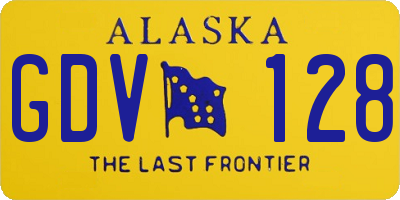 AK license plate GDV128