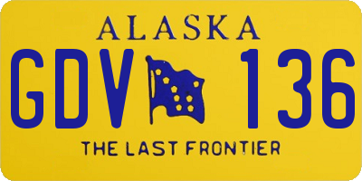 AK license plate GDV136