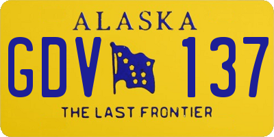 AK license plate GDV137
