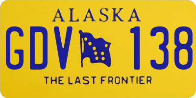 AK license plate GDV138