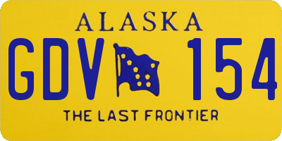 AK license plate GDV154