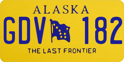 AK license plate GDV182