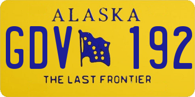 AK license plate GDV192