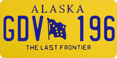 AK license plate GDV196