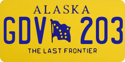 AK license plate GDV203