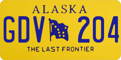 AK license plate GDV204
