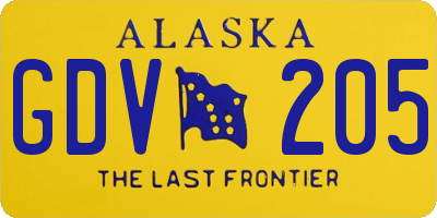 AK license plate GDV205