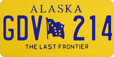 AK license plate GDV214