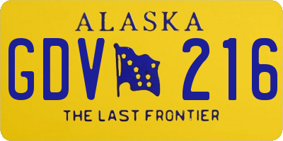 AK license plate GDV216